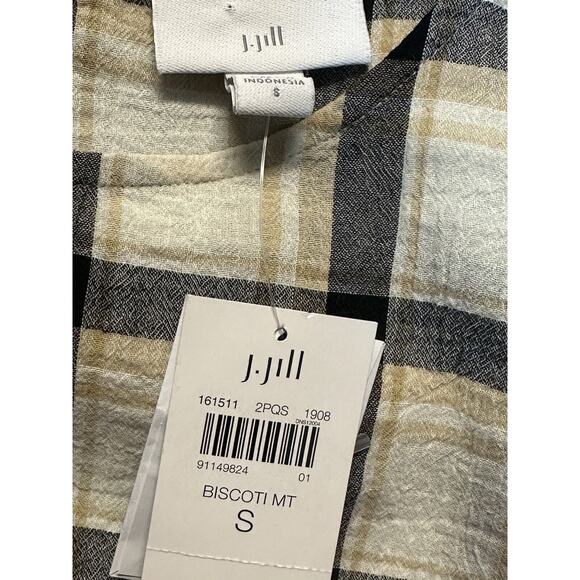 J. Jill Misses Small Plaid Sleeveless Top w/Crossover Back Coastal-NWT $60 - Picture 7 of 7